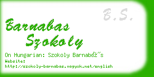 barnabas szokoly business card